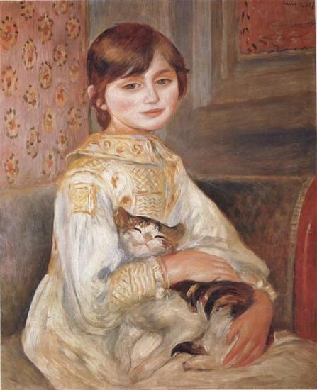 Pierre Renoir Child with Cat (Julie Manet) oil painting picture